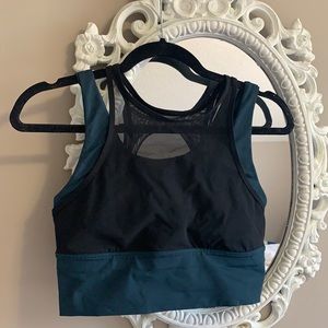 Lululemon, sports bra, teal and black, size 8